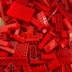 3lbs - Genuine LEGO Red Random Bricks / Pieces / Plate Bulk Lot!